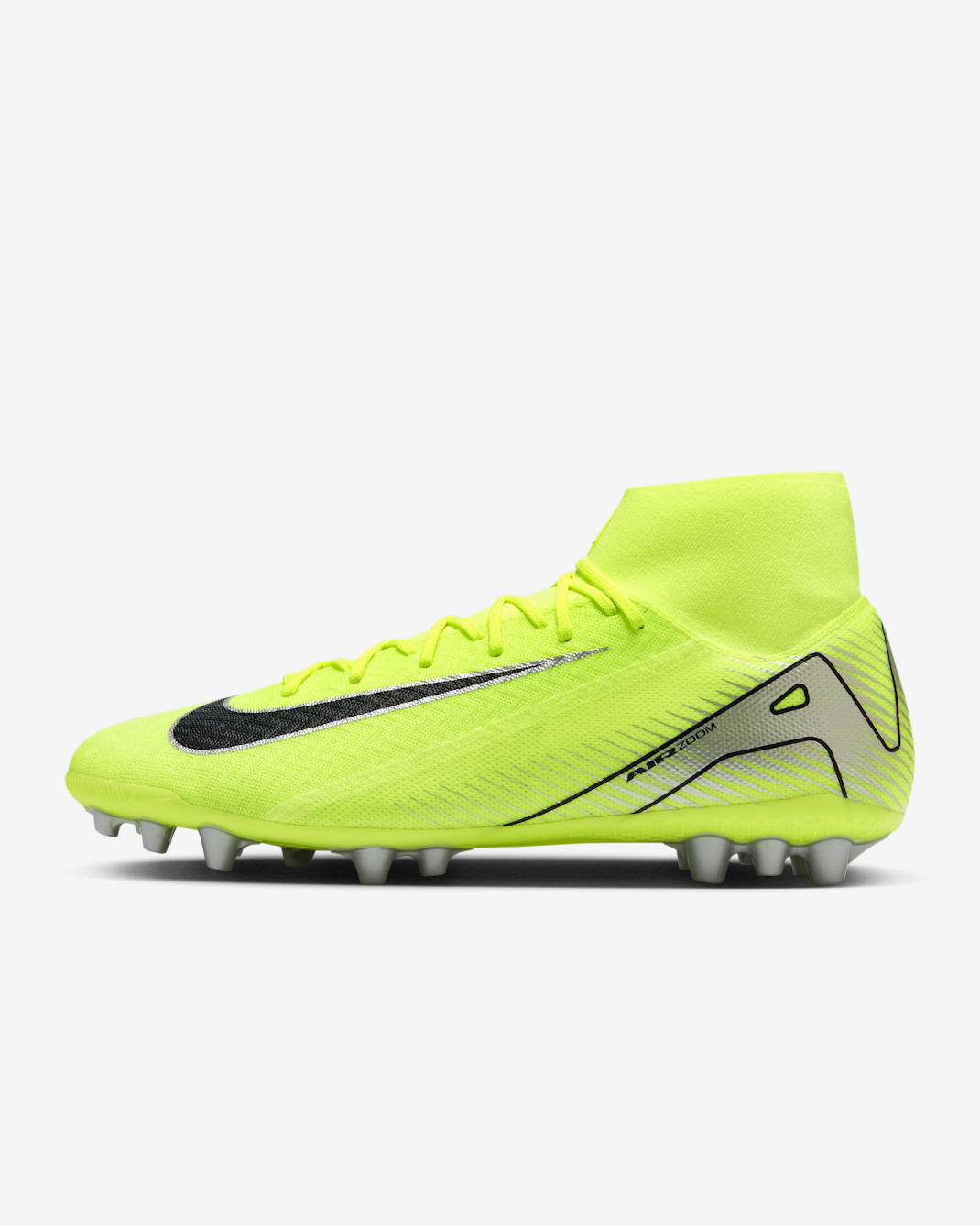 Nike Mercurial Superfly 10 Academy Artificial-Grass High-Top Football Boot - Volt/Black