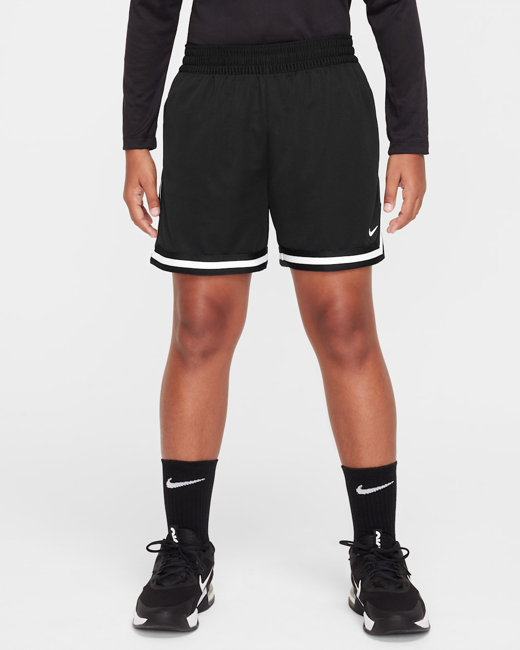 Shorts de básquetbol para niño talla grande (talla amplia) Nike DNA - Negro/Blanco