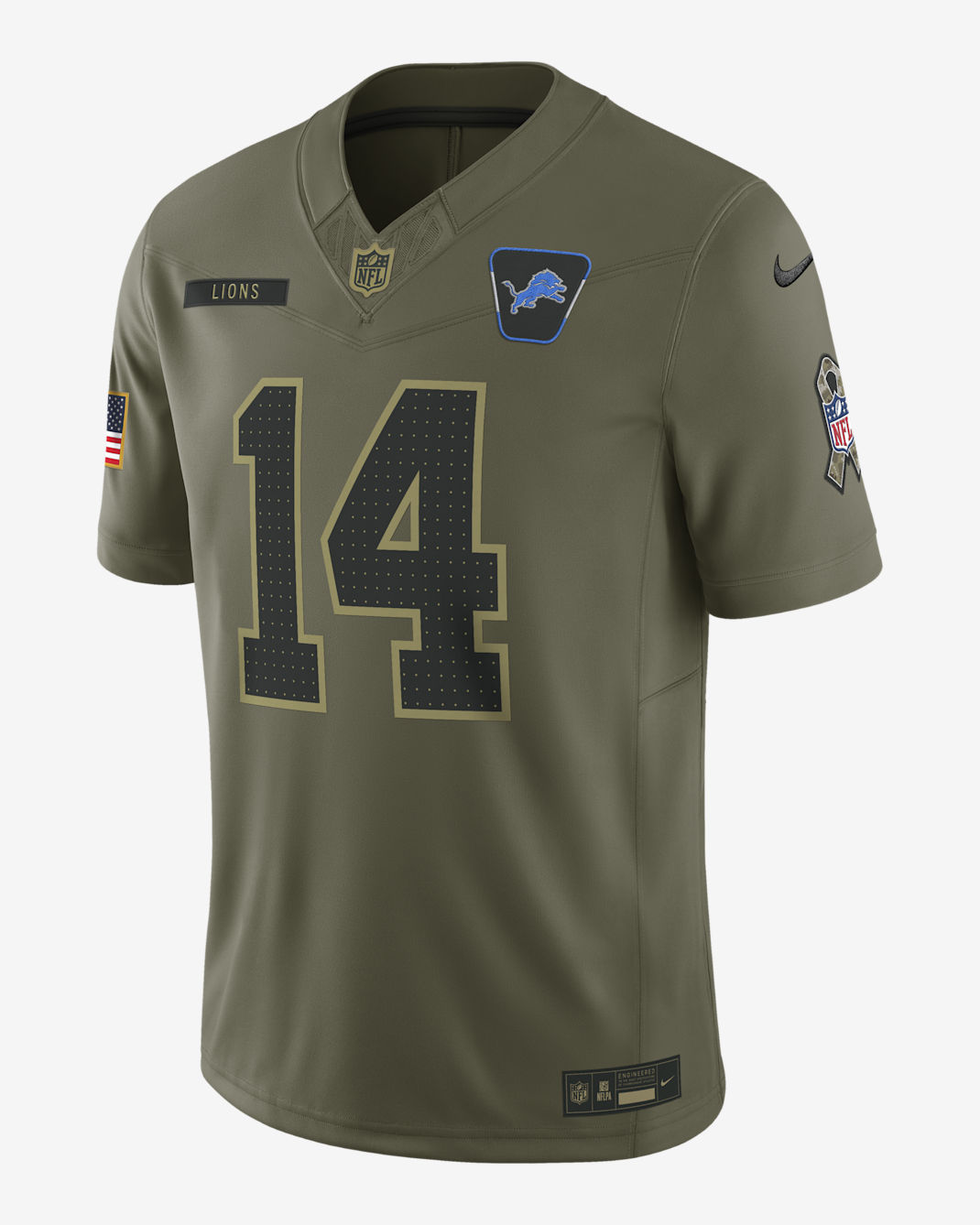 Jersey Nike Dri-FIT de la NFL Limited para hombre Amon-Ra St. Brown Detroit Lions Salute to Service - Oliva medio