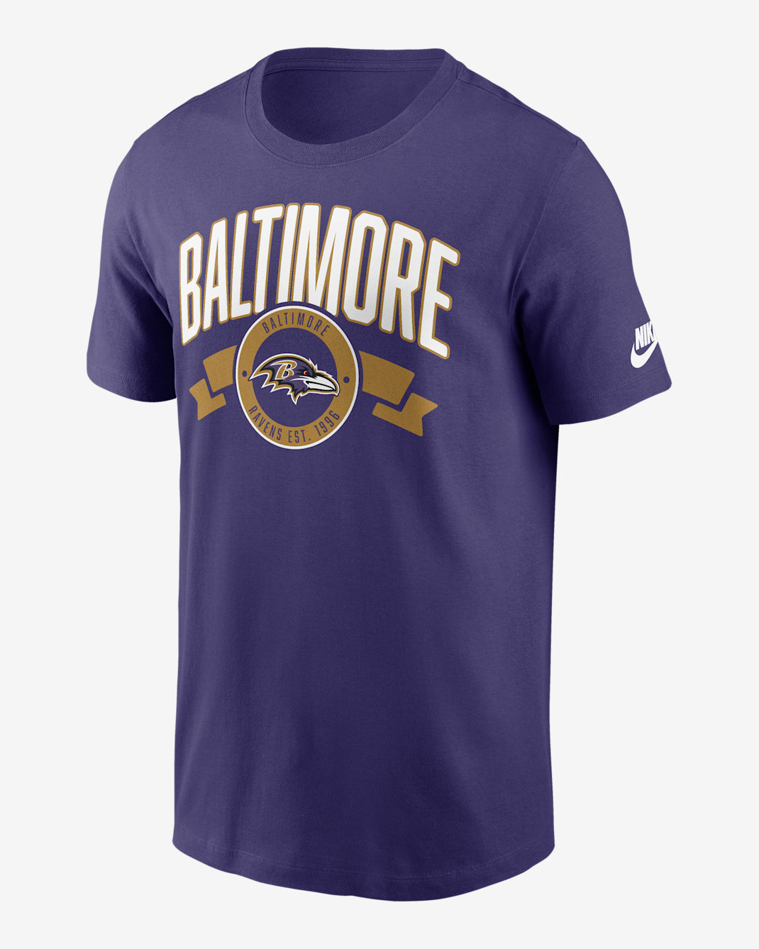 Baltimore Ravens Rewind Front And Back Hit Essential Men's Nike NFL T-Shirt - Purple