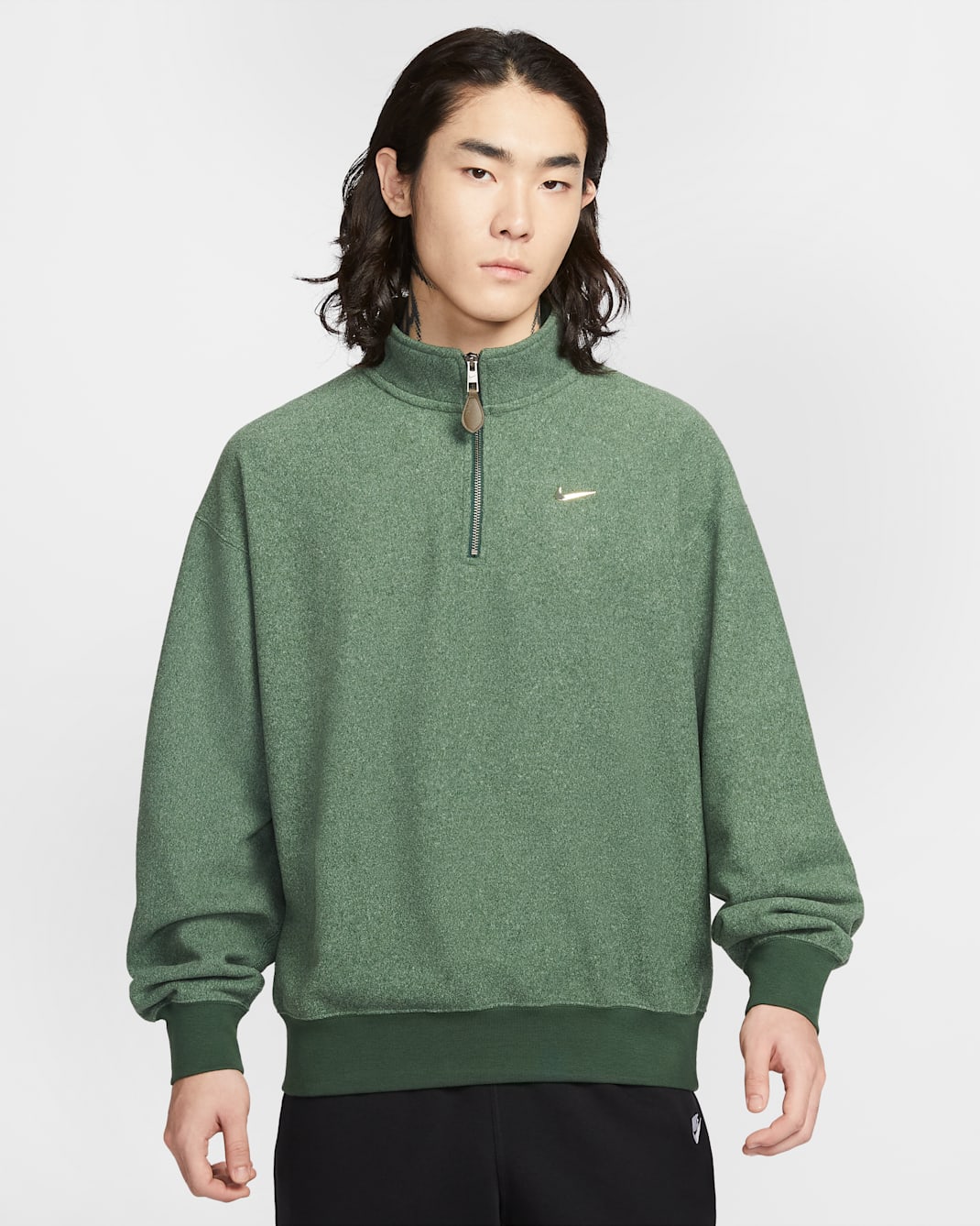 나이키 솔로 스우시 남성 플리스 쿼터집 탑 - 퍼