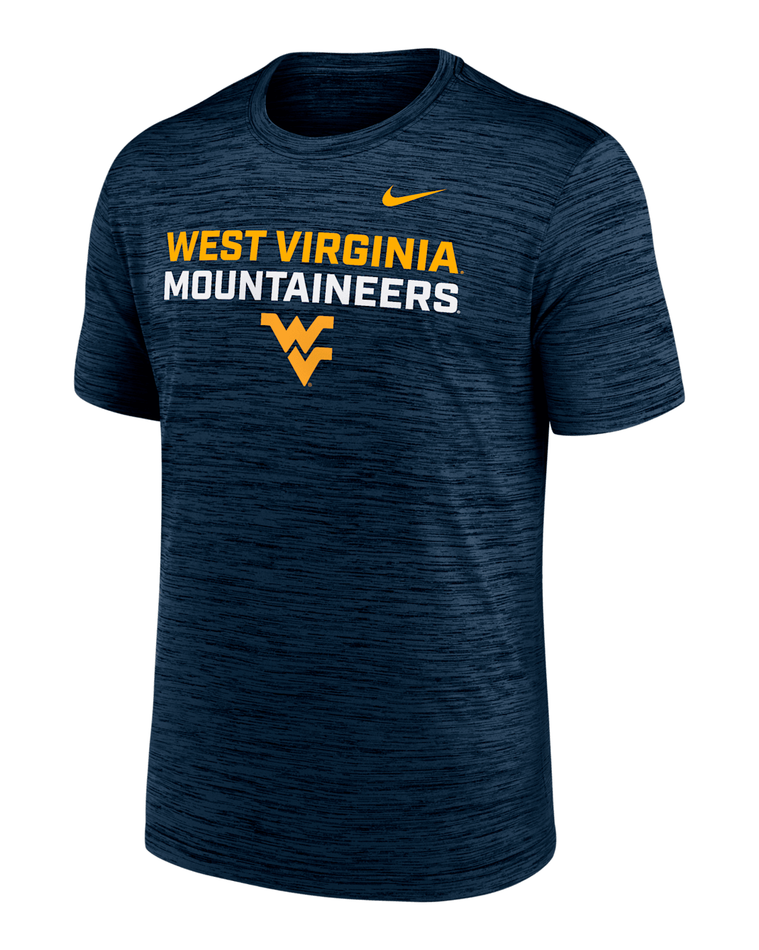 West Virginia Campus Center Stack Velocity Men's Nike Dri-FIT College T-Shirt - Navy