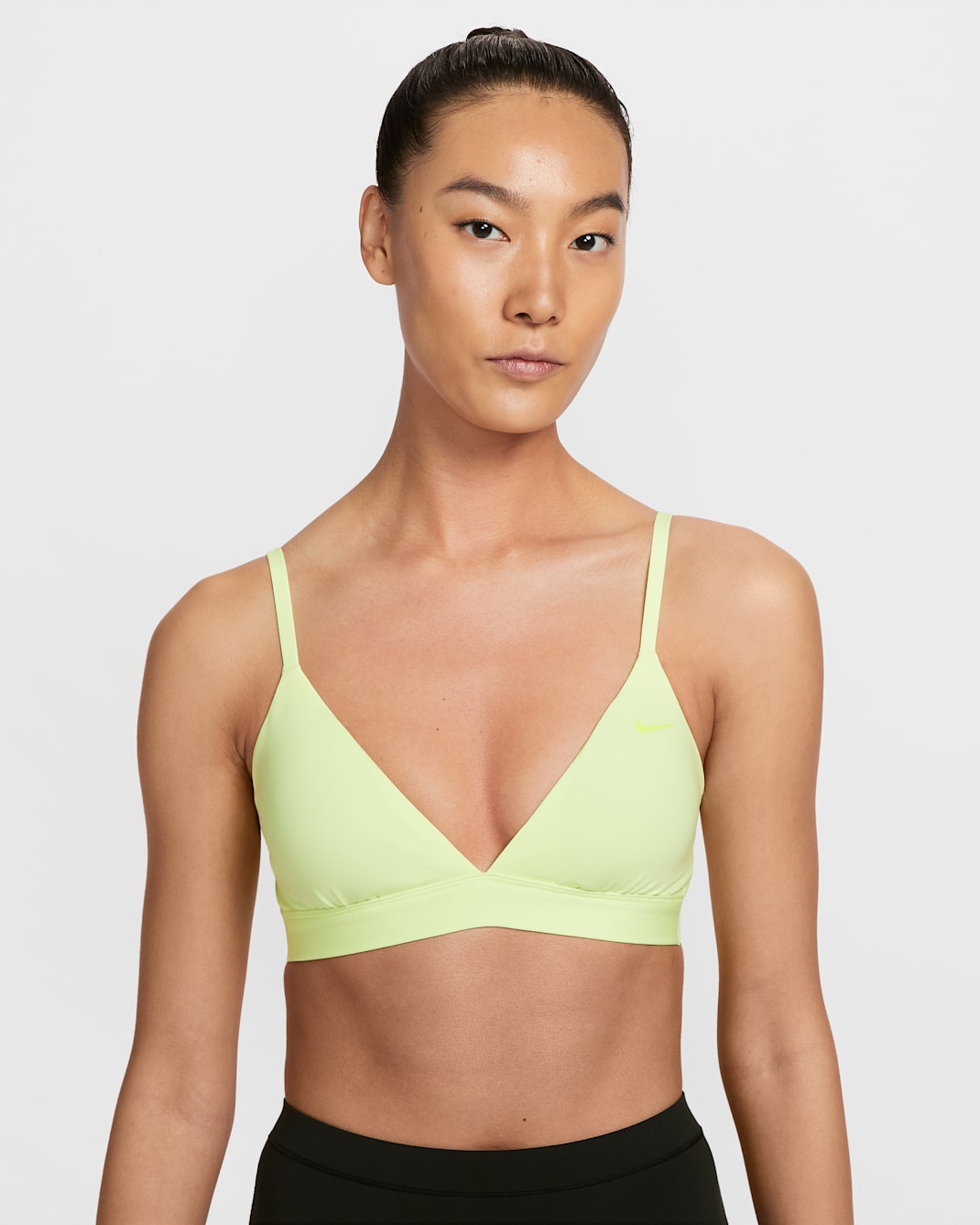 Nike Form Women's Light-Support Padded Triangle Sports Bra - Barely Volt/Barely Volt/Volt Ice