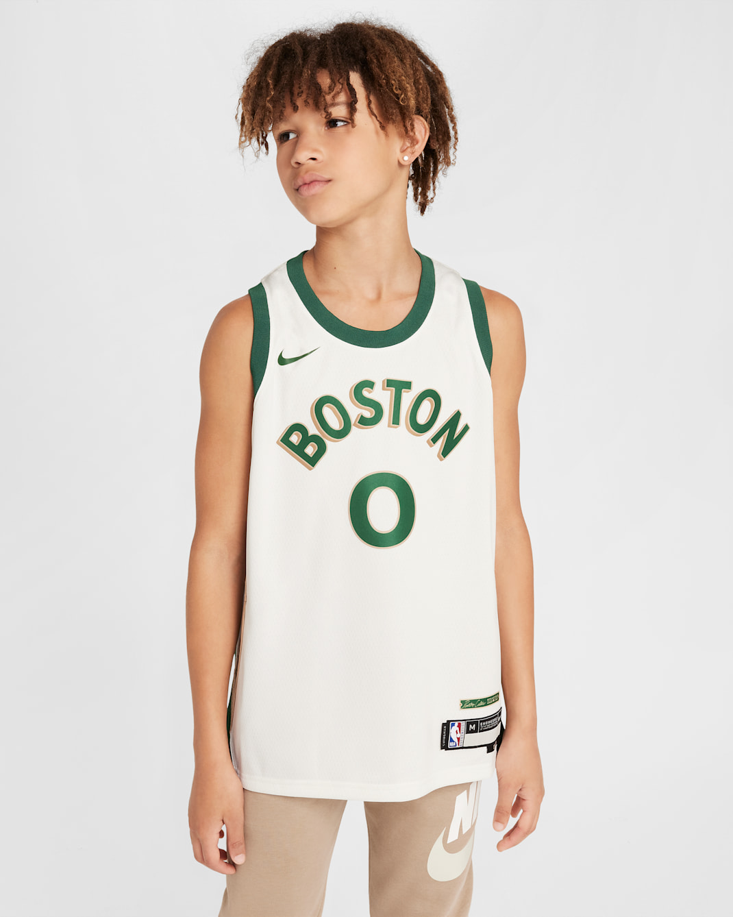 Jayson Tatum Boston Celtics 2023/24 City Edition Nike Dri-FIT NBA Swingman Trikot (ältere Kinder) - Sail