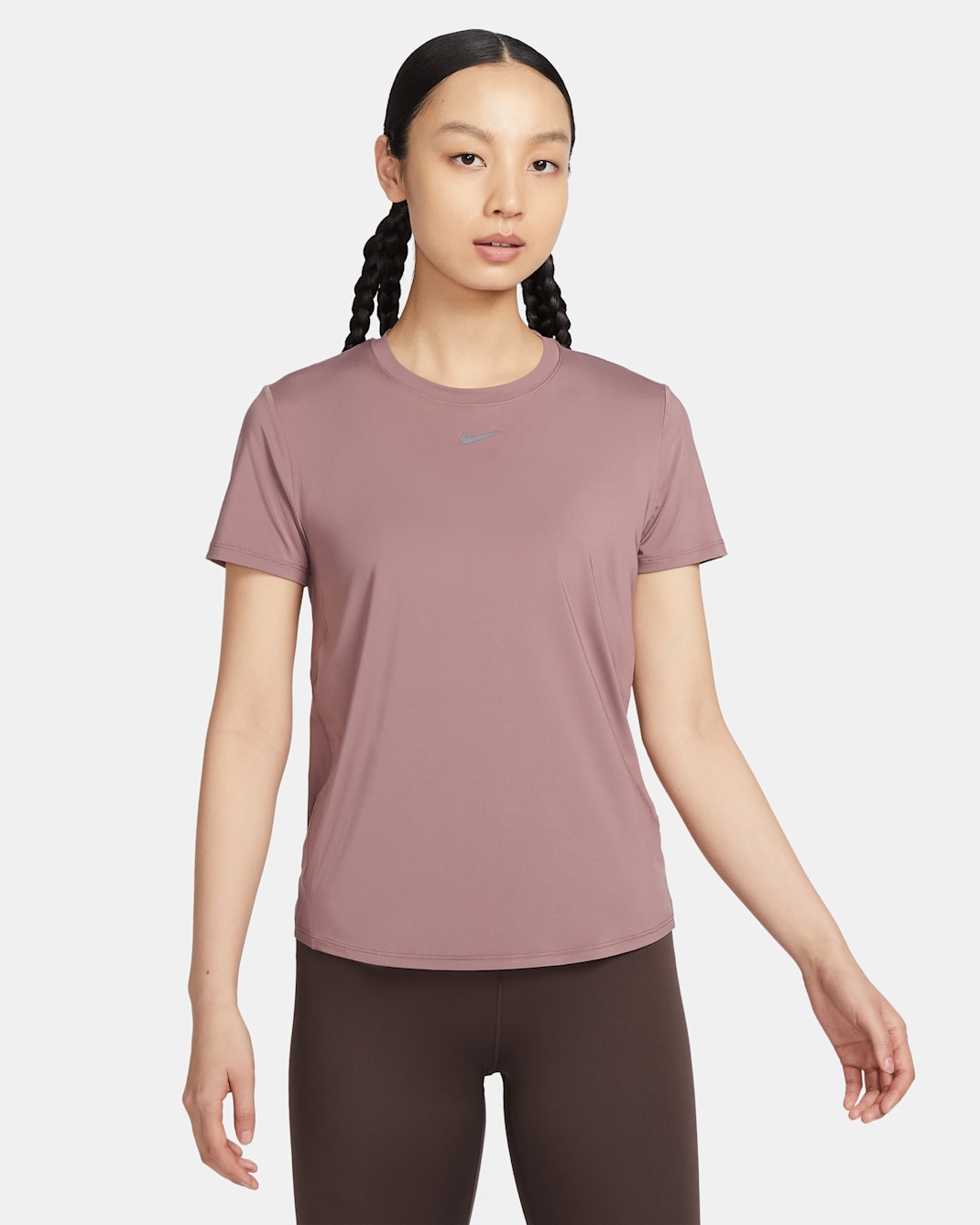 Nike One Classic Women's Dri-FIT Short-Sleeve Top - Smokey Mauve/Black