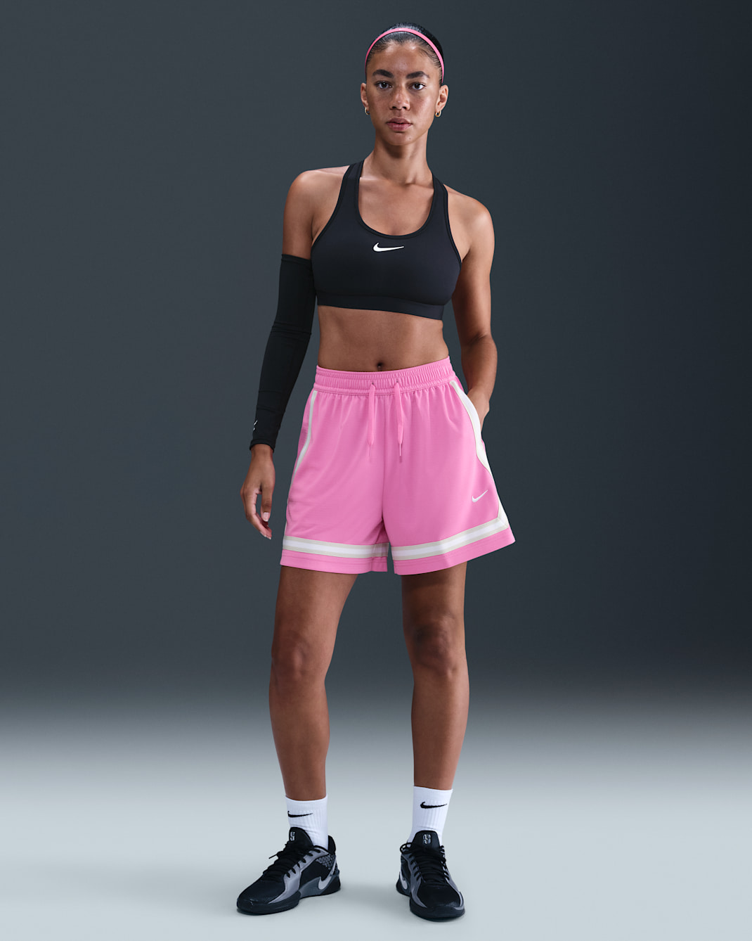 Nike Crossover Women's Dri-FIT 5" Basketball Shorts - Playful Pink/Light Bone/White