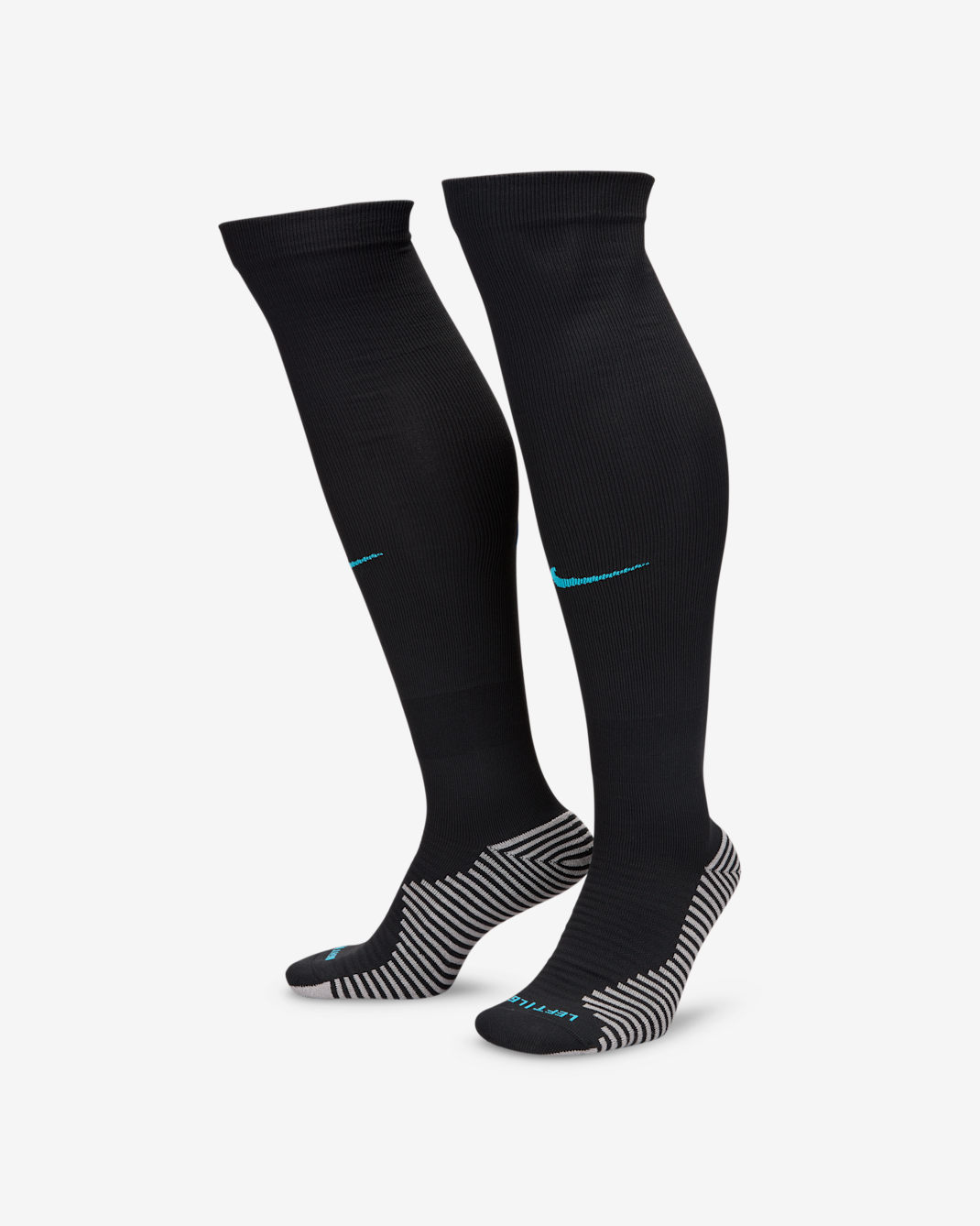 Primera equipación Strike Inter de Milán Medias de fútbol hasta la rodilla Nike Dri-FIT - Negro/Lyon Blue/Chlorine Blue