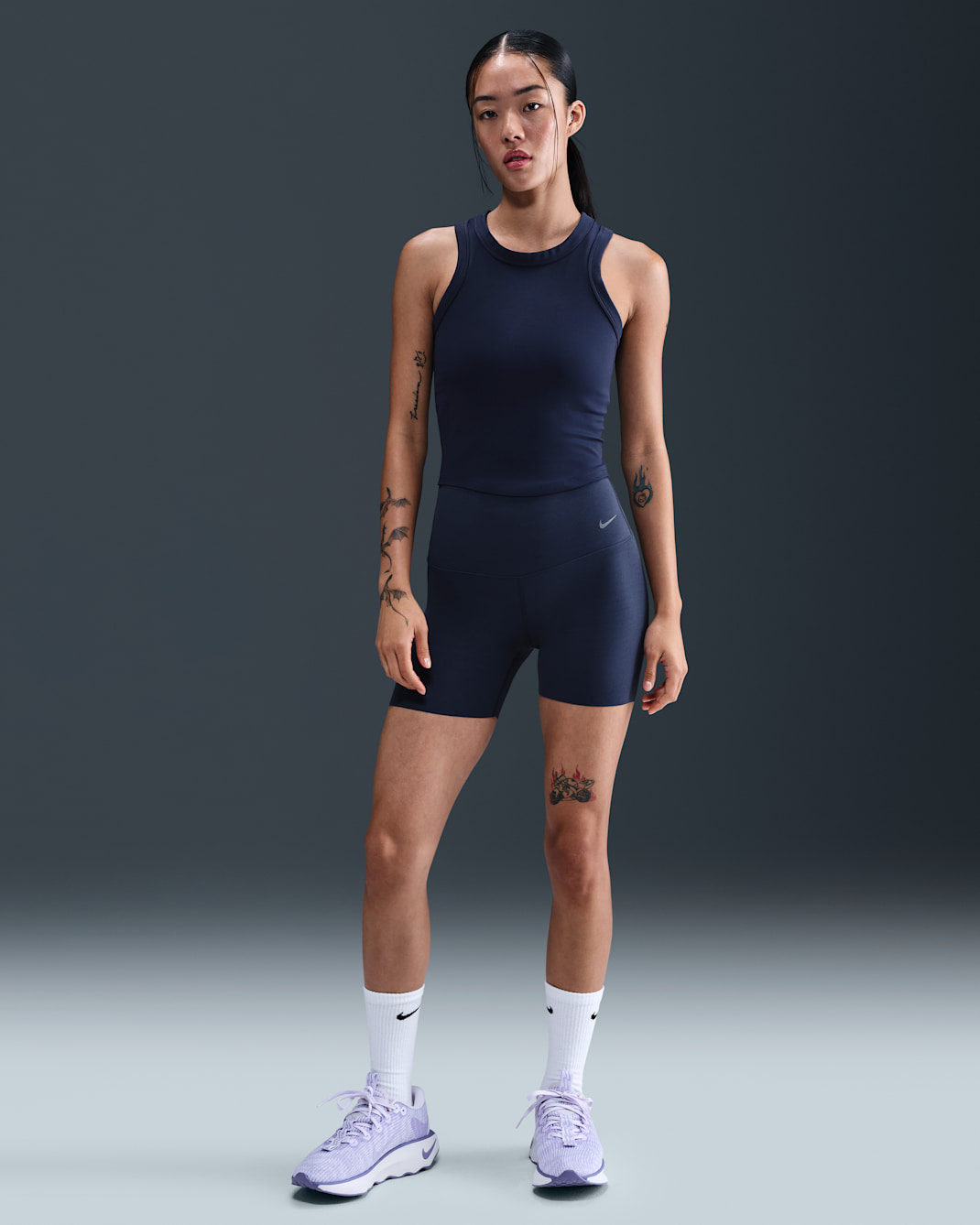 Nike Zenvy Women's High-Waisted 12.5cm (approx.) Biker Shorts - Midnight Navy/Black