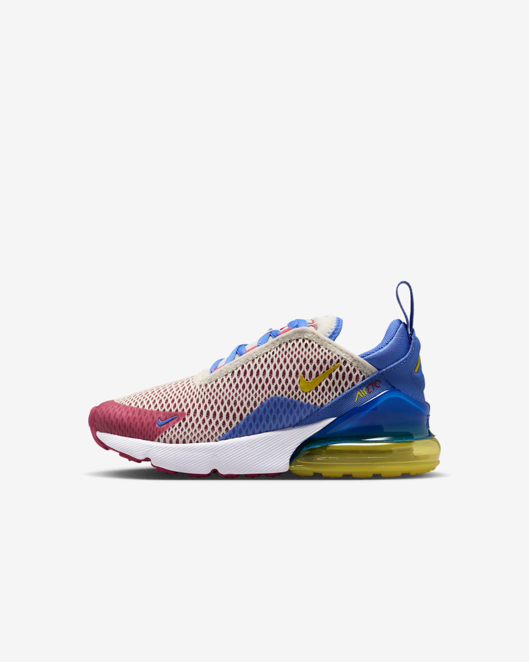 Nike Air Max 270 Little Kids' Shoes - Soft Pearl/Comet Blue/Sweet Beet/Bright Citron