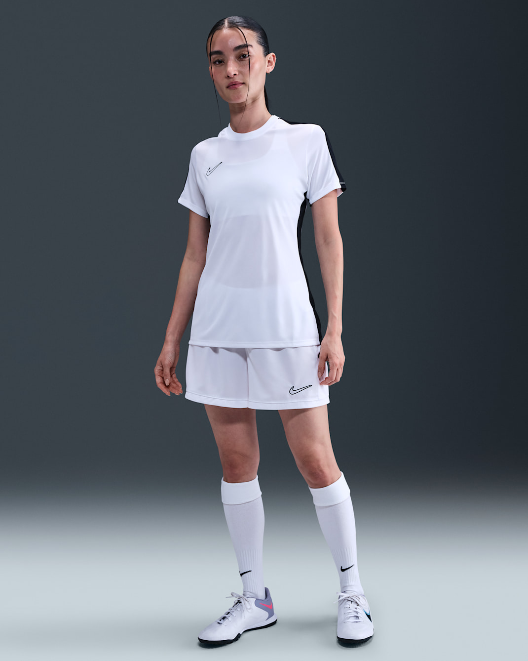 Nike Academy Women's Dri-FIT 4" Soccer Shorts - White/White/Black/Black