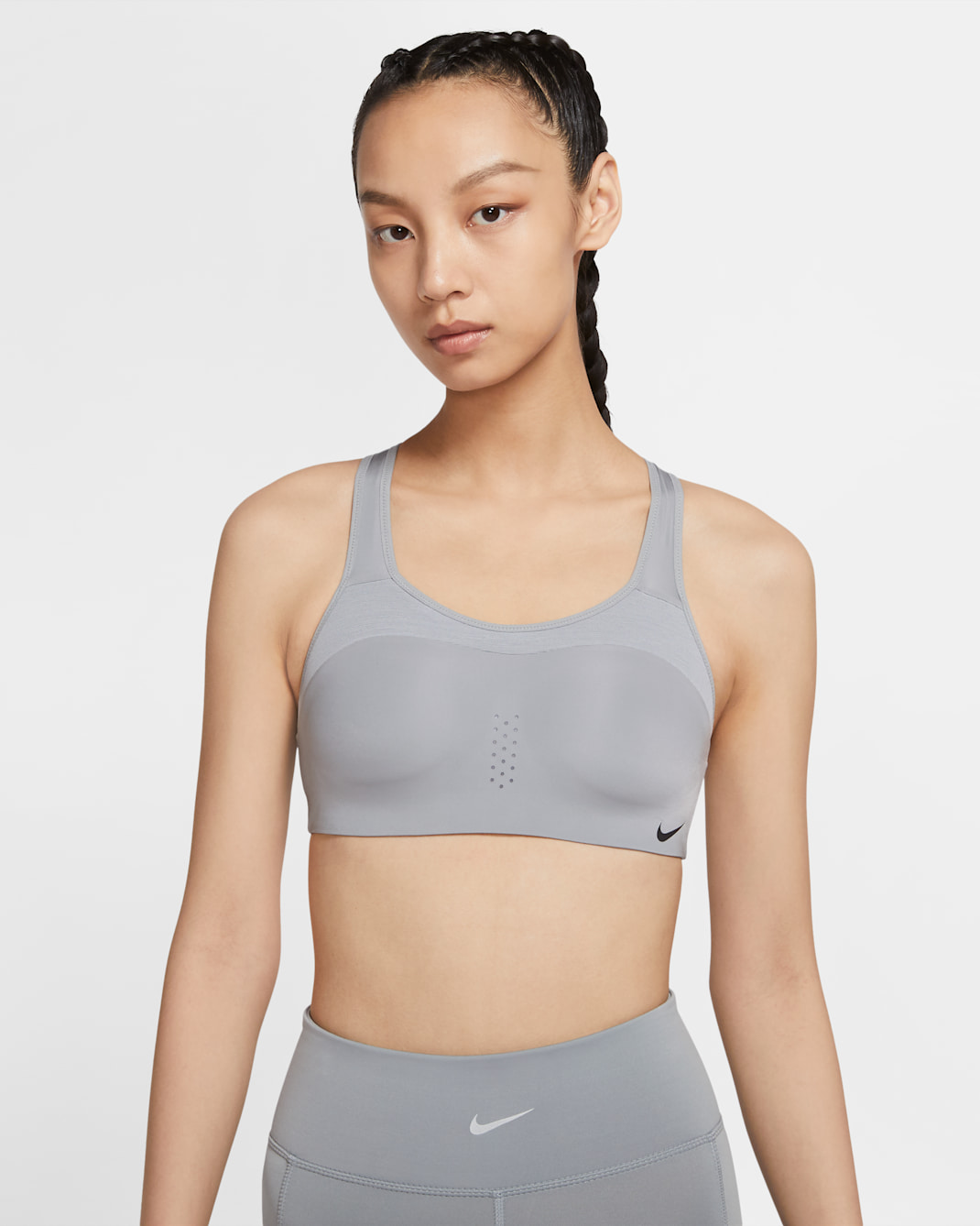 ナイキ アルファ ウィメンズ ハイサポート パッディド スポーツブラ - パーティクルグレー/ブラック/ブラック