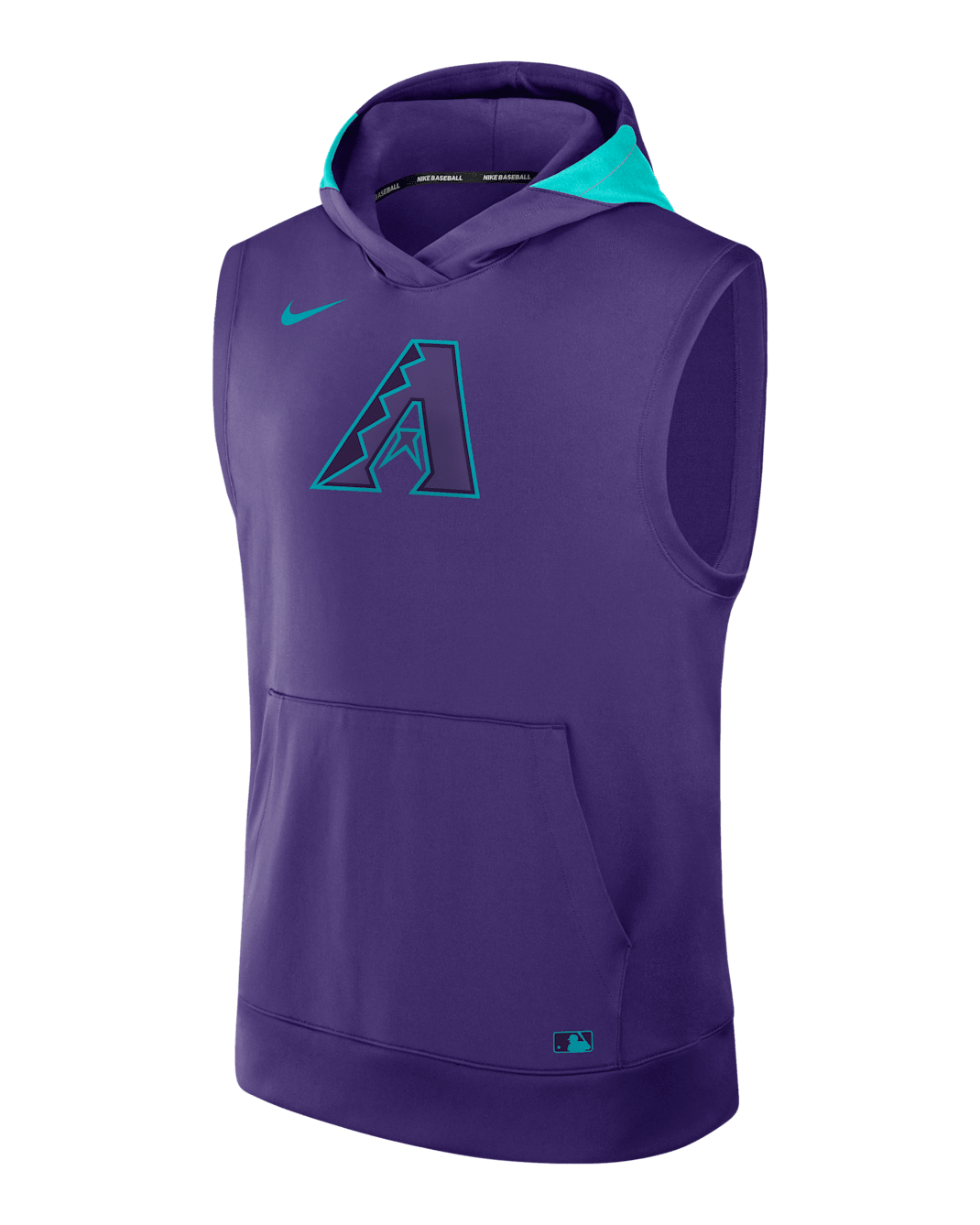 Sudadera con gorro sin cierre ni mangas Nike Dri-FIT de la MLB para hombre Arizona Diamondbacks Authentic Collection City Connect - Morado