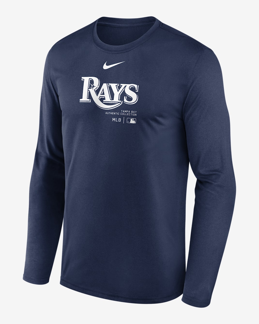 Playera de manga larga Nike Dri-FIT de la MLB para hombre Tampa Bay Rays Authentic Collection Practice - Azul marino