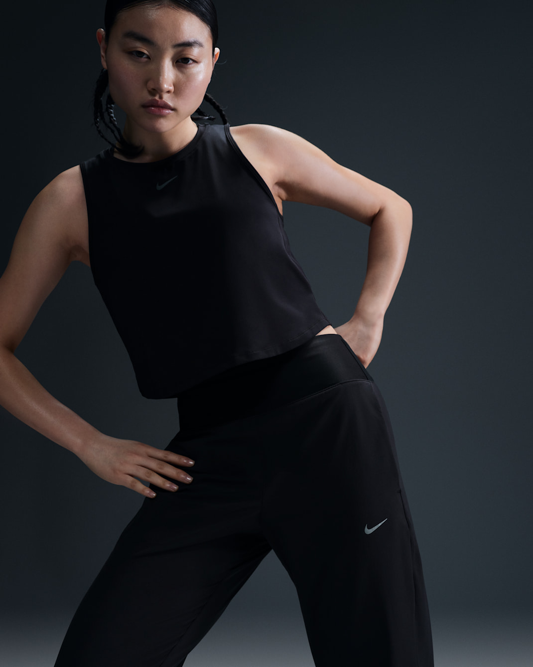 Nike One Classic Women's Dri-FIT Cropped Tank Top - Black/Black