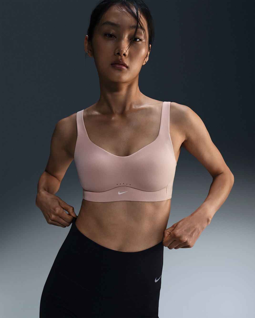 Nike Alate High-Support Women's Padded Convertible Sports Bra - Particle Beige/White