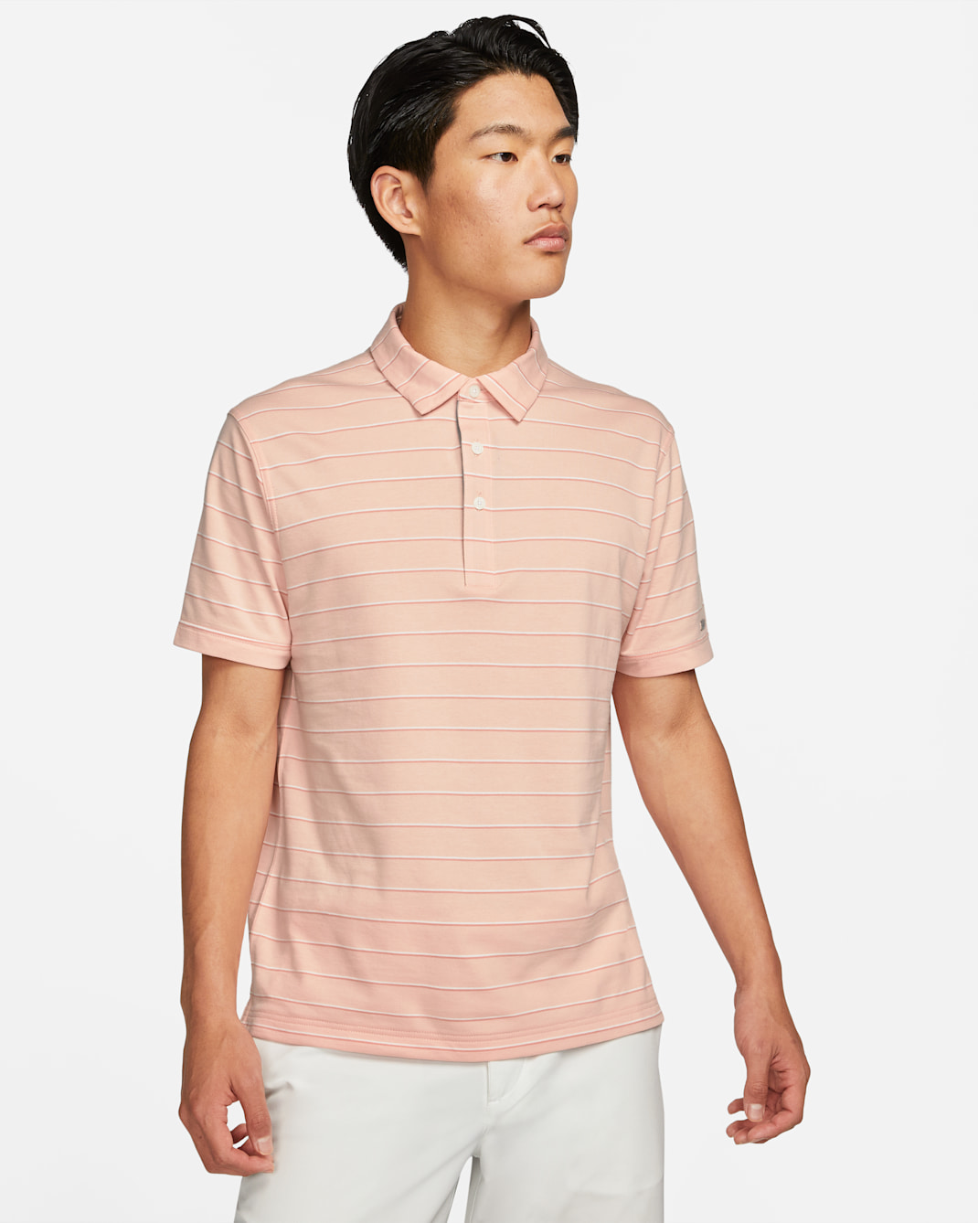 Nike Dri-FIT Player Men's Striped Golf Polo - Arctic Orange/Brushed Silver
