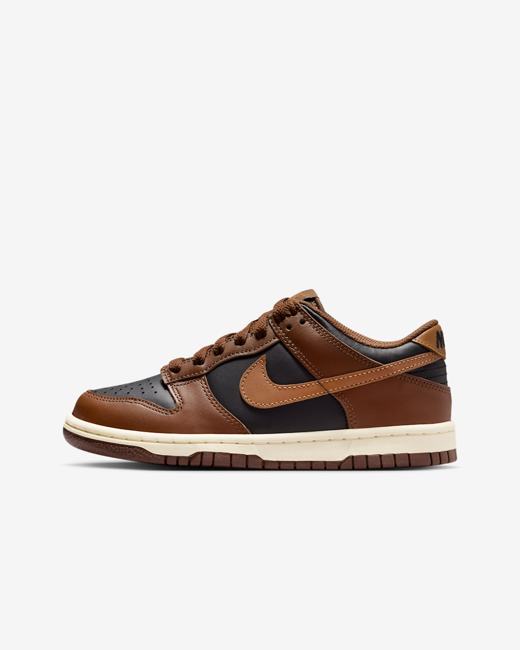 Nike Dunk Low Big Kids' Shoes - Black/Cacao Wow/Coconut Milk/British Tan