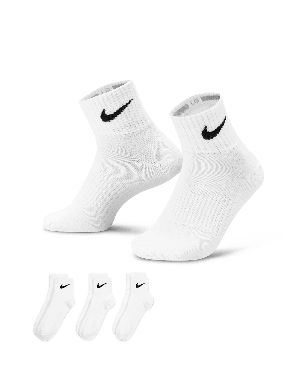 Nike Performance Lightweight Training Ankle Socks (3 Pairs) - White/Black
