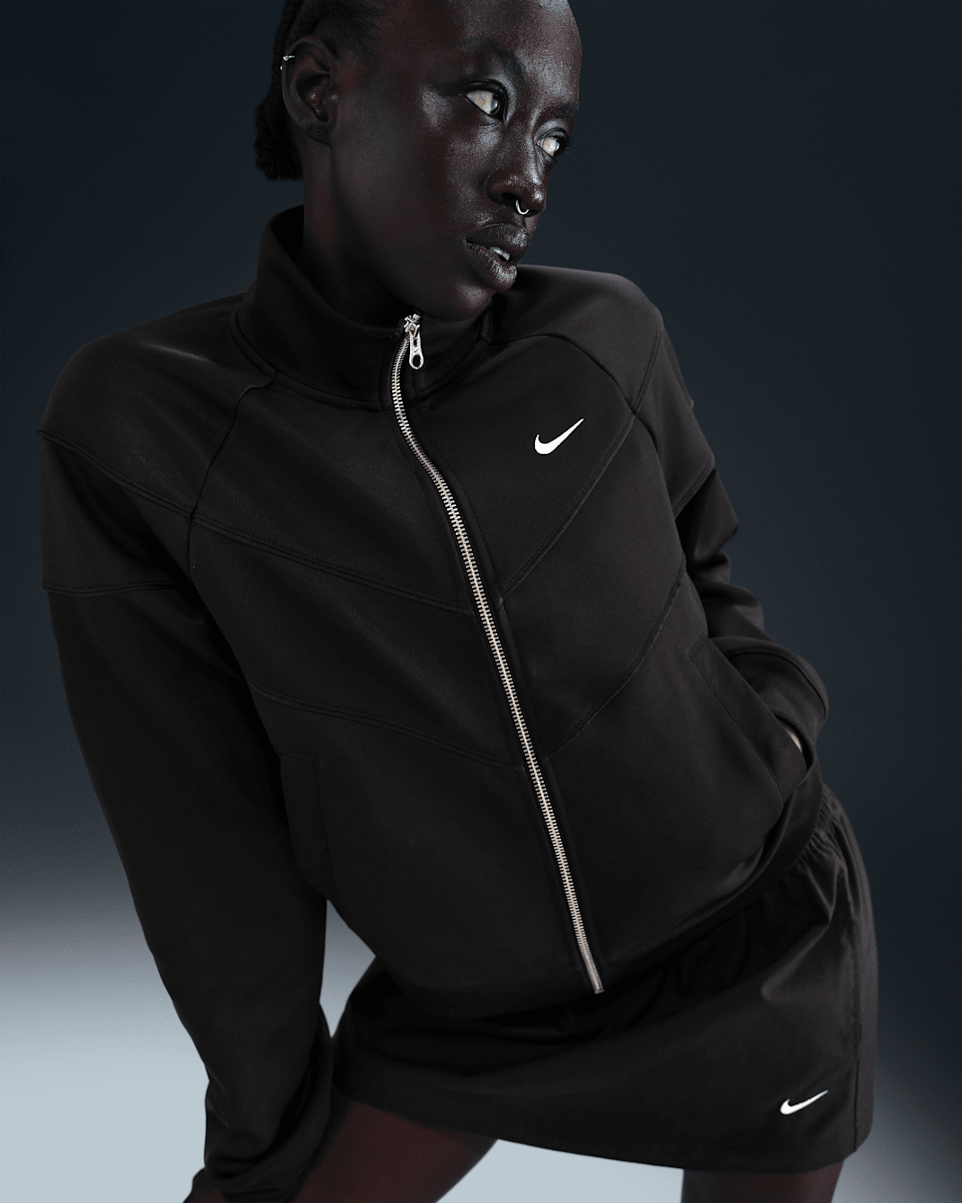 Nike Sportswear Windrunner Women's Knit Jacket - Black/White