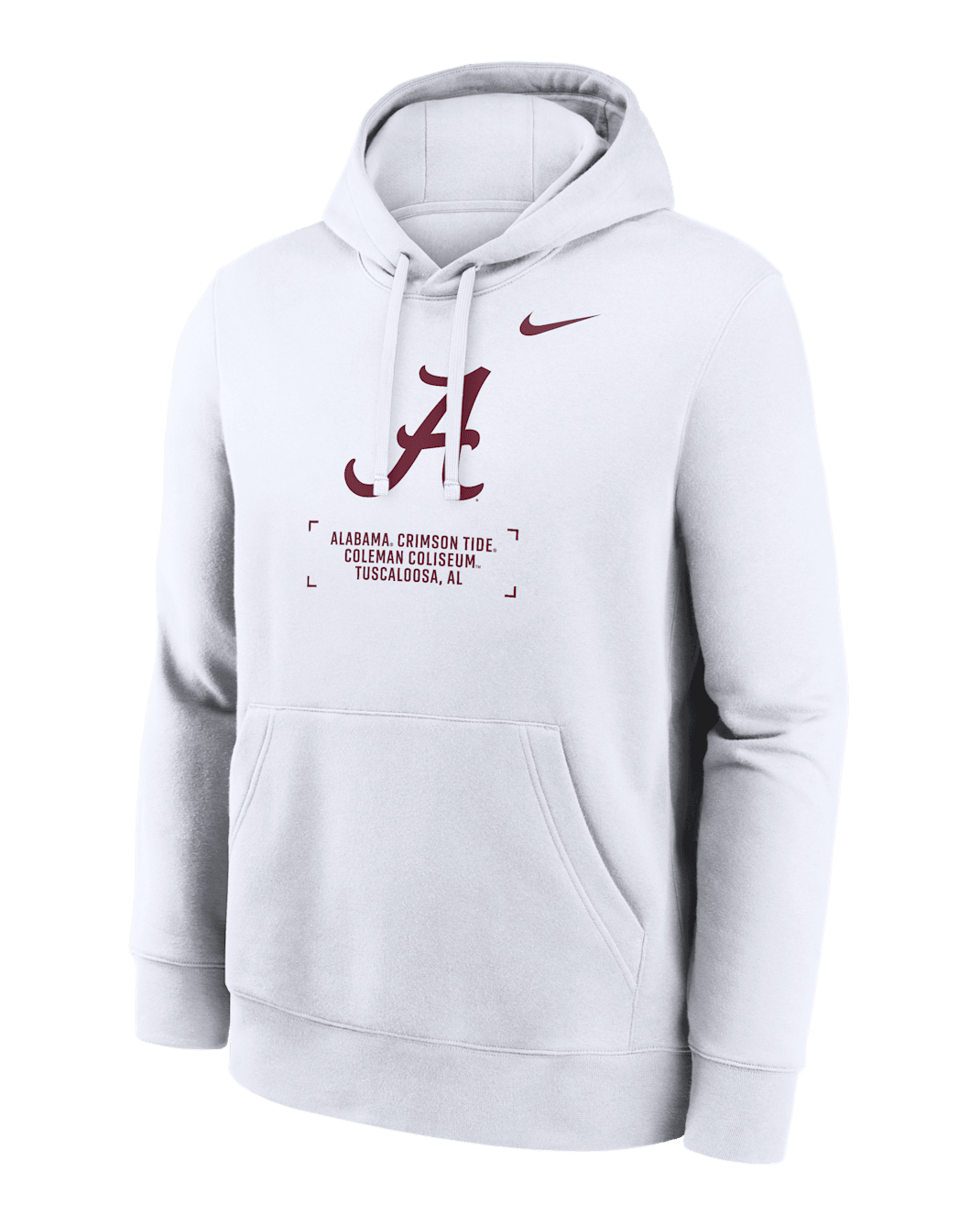 Alabama Club Basketball 2-Hit Men's Nike College Pullover Hoodie - White