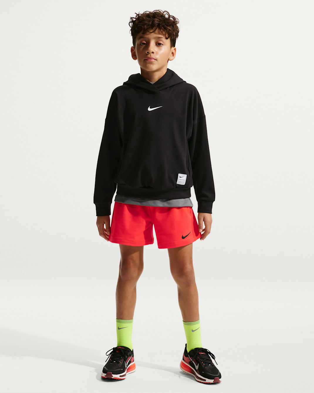 Nike Pro Big Kids' (Boys') Dri-FIT Fleece Shorts - Light Crimson/White/Black
