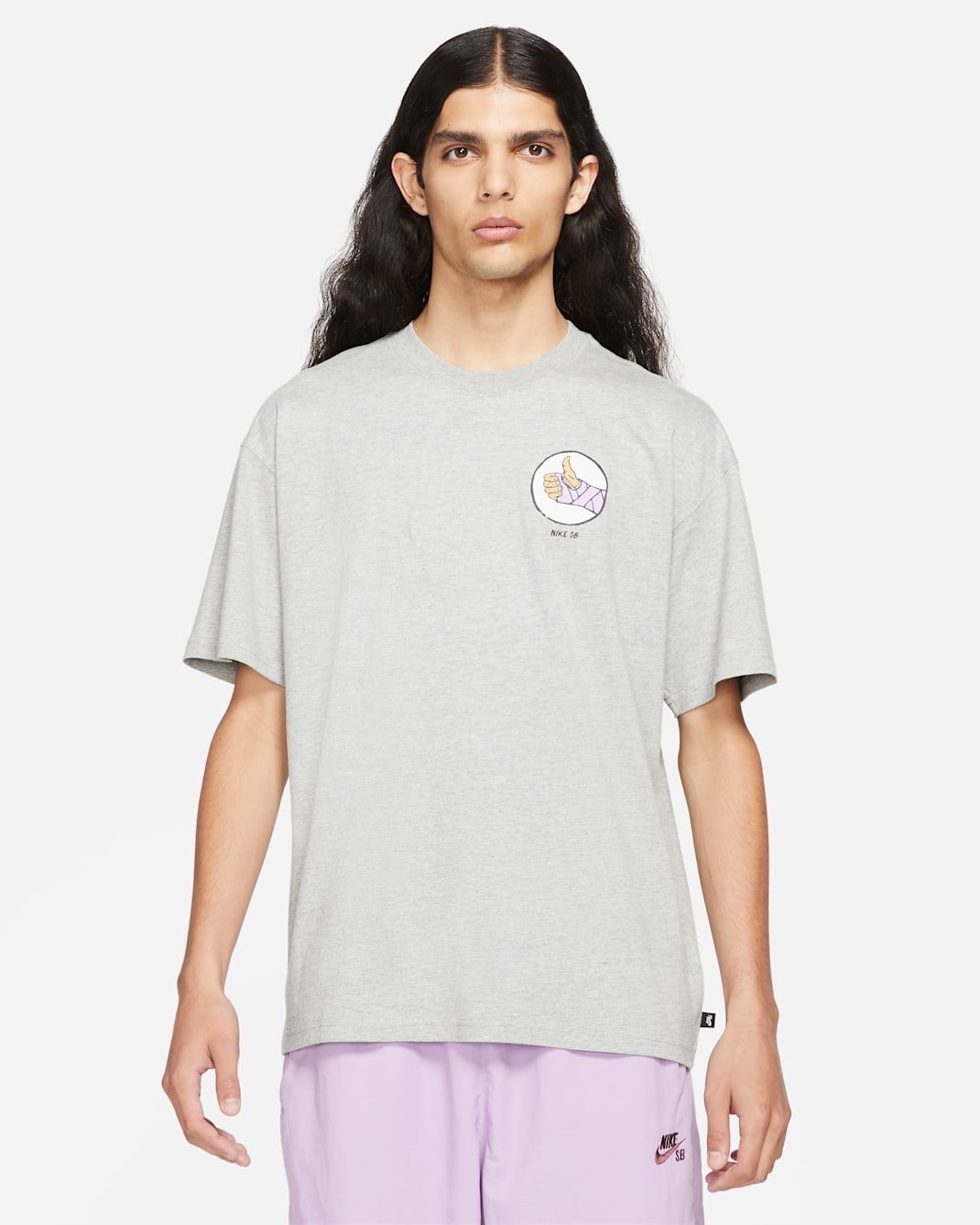 Playera de skateboarding para hombre Nike SB - Gris oscuro jaspeado