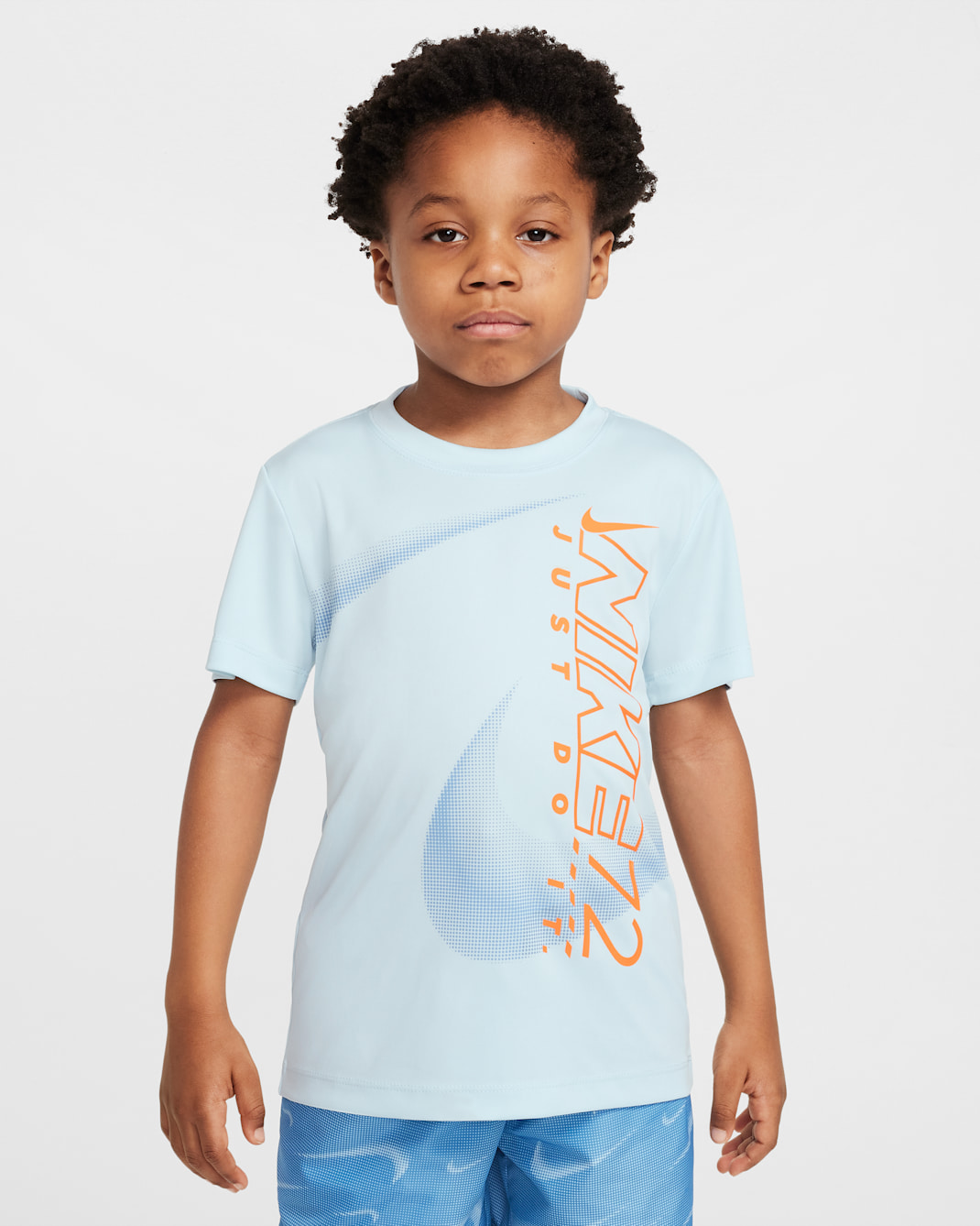 Nike Dri-FIT Playera Sidewinder Split para niños talla pequeña - Azul glacial