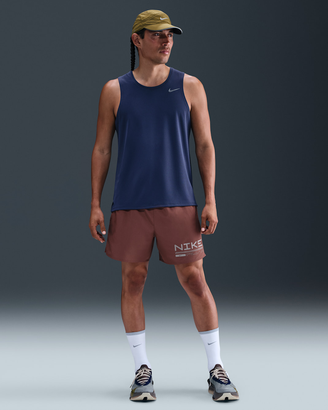 Nike Challenger Men's Winterized 5" 2-in-1 Running Shorts - Red Sepia/Burgundy Crush