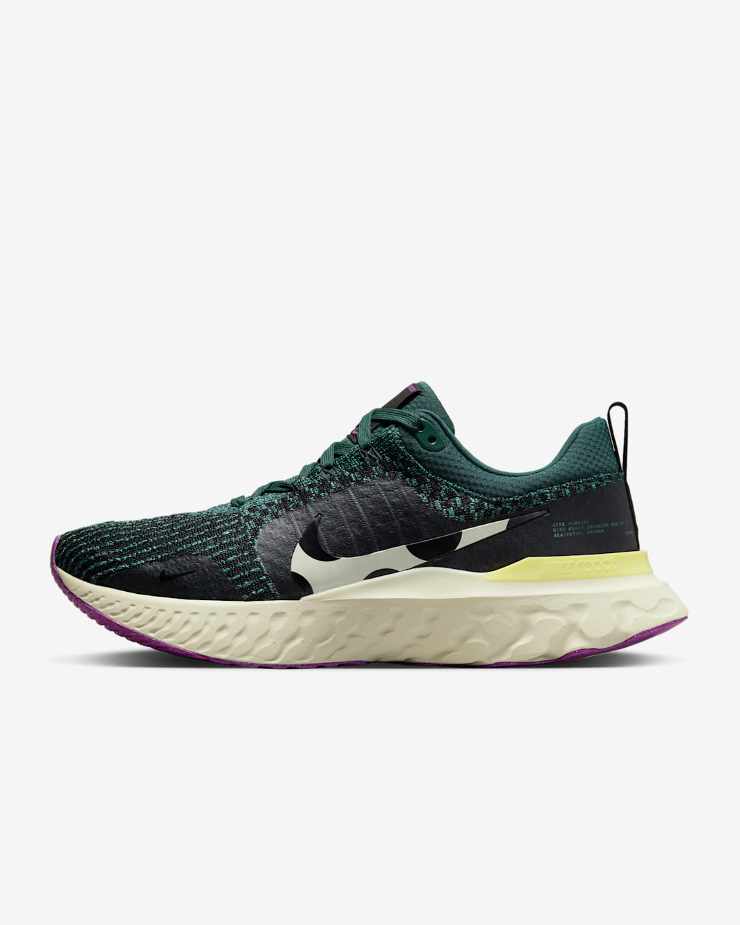 รองเท้าวิ่งโร้ดรันนิ่งผู้ชาย Nike React Infinity 3 - Mineral Teal/Faded Spruce/Fuchsia Dream/ดำ