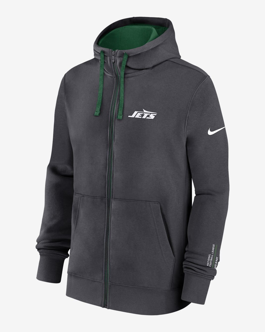 New York Jets Playbook Page Club Men's Nike NFL Full-Zip Hoodie - Anthracite