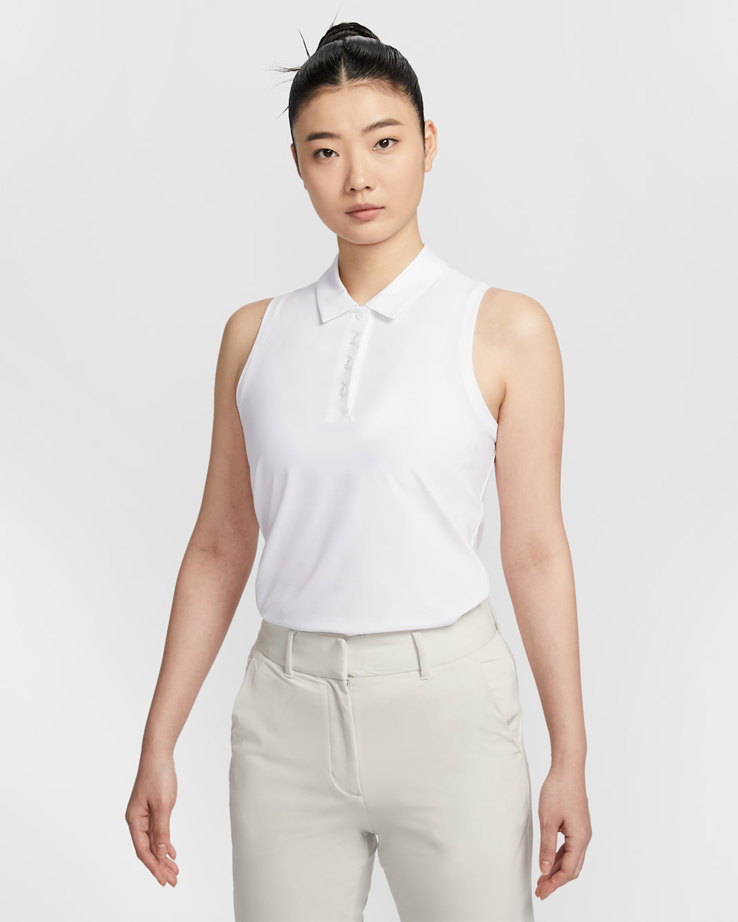 Nike Victory Women's Dri-FIT Sleeveless Polo - White/Black