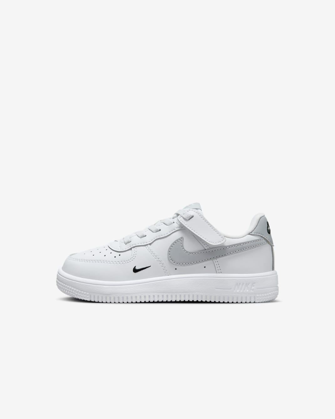 Scarpa Nike Force 1 Low EasyOn – Bambino/a - Bianco/Nero/Wolf Grey