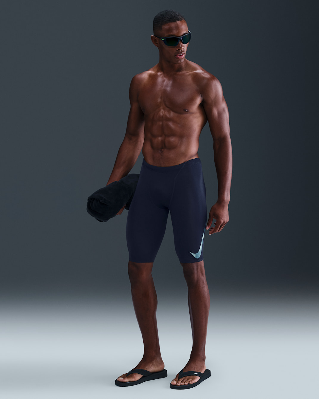 Jammer Nike Swim HydraStrong para hombre - Azul marino medianoche/Verde abismo/Turquesa desteñido