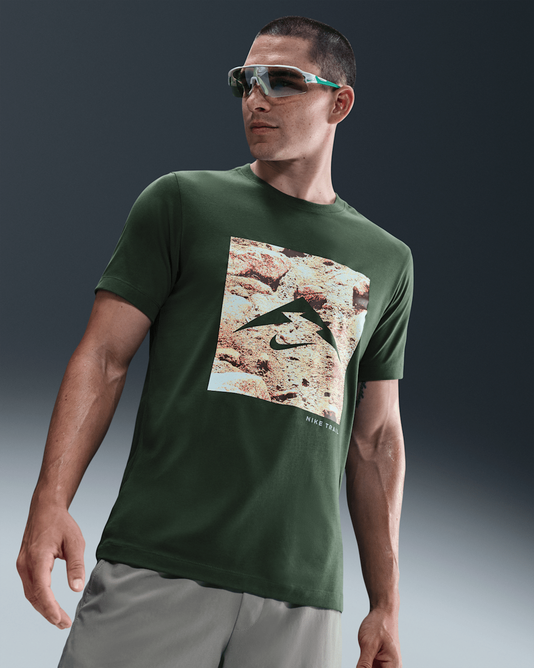 Nike Men's Dri-FIT Trail-Running T-Shirt - Fir