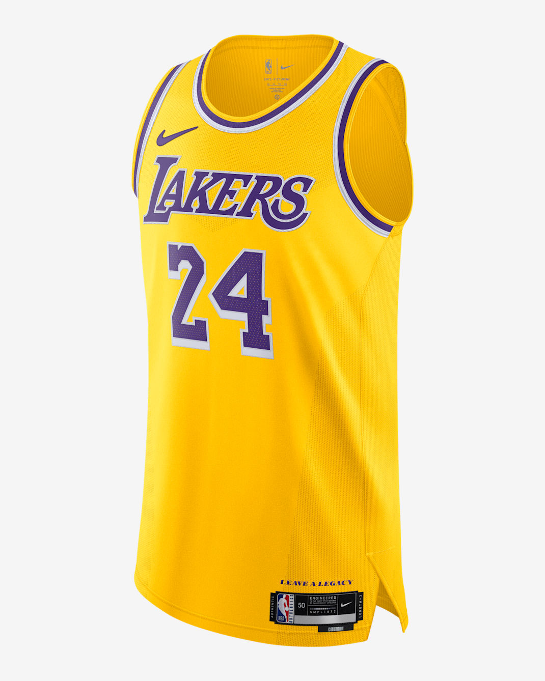 Jersey Nike Dri-FIT ADV de la NBA Authentic para hombre Los Angeles Lakers Icon Edition - Amarillo
