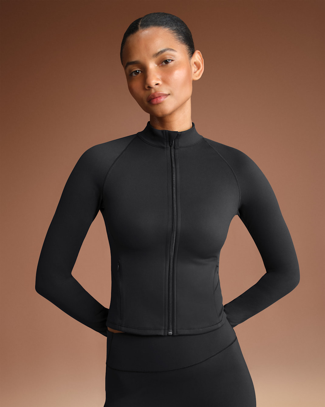 NikeSKIMS Matte Women's Mock-Neck Full-Zip Jacket - NSKM OBSIDIAN