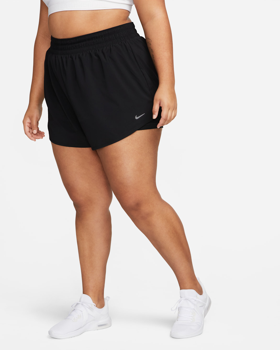 Nike Dri-FIT One Women's High-Waisted 3" 2-in-1 Shorts (Plus Size) - Black