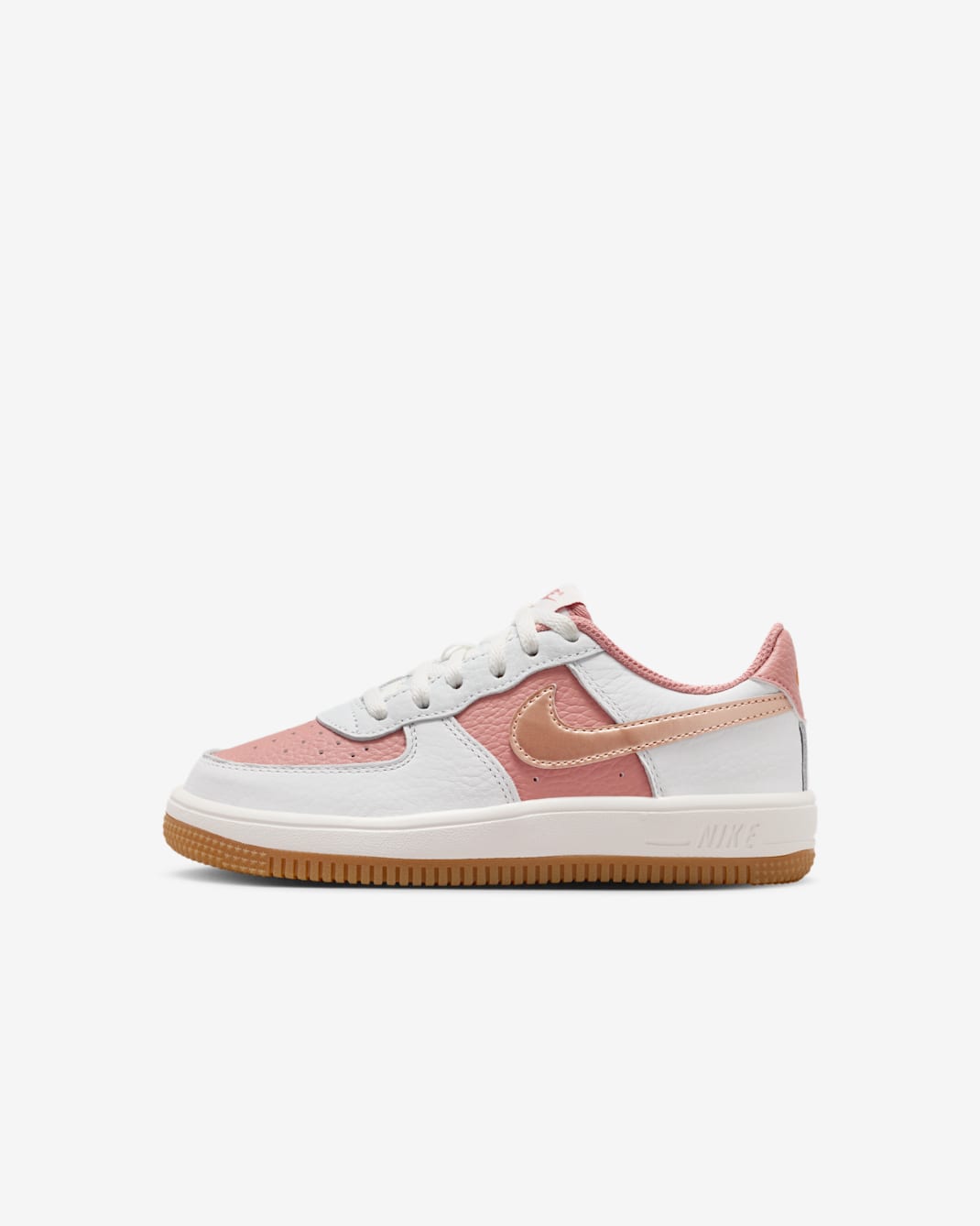 Nike Force 1 Low Little Kids' Shoes - Rust Pink/Summit White/Sail/Metallic Red Bronze