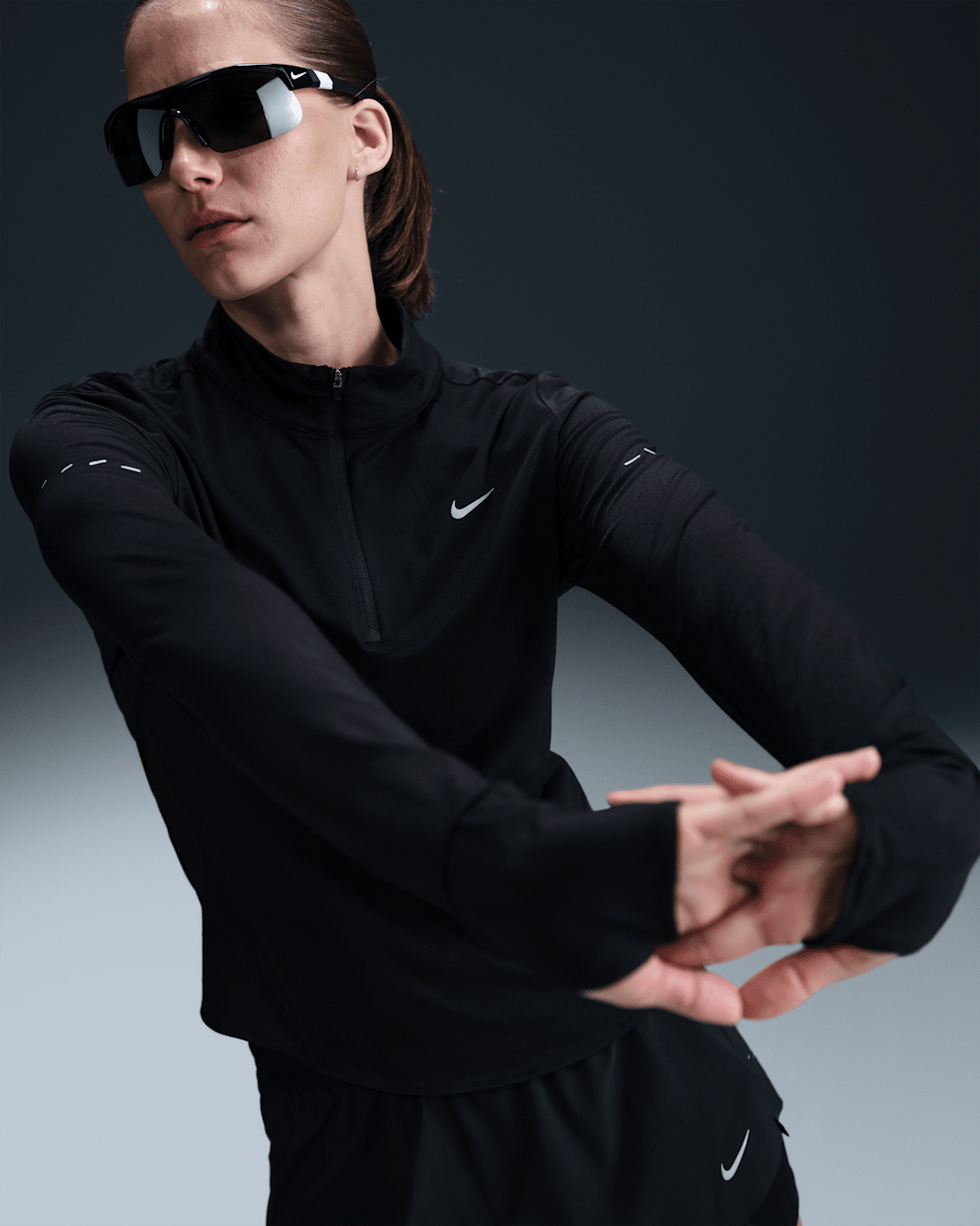Nike Swift Women's Dri-FIT UV 1/4-Zip Running Top - Black