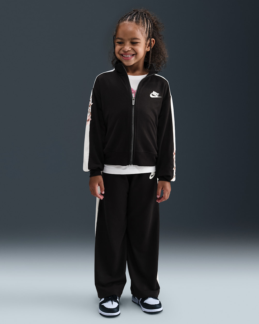 나이키 리틀키즈 투피스 플로럴 트랙 세트 - 블랙