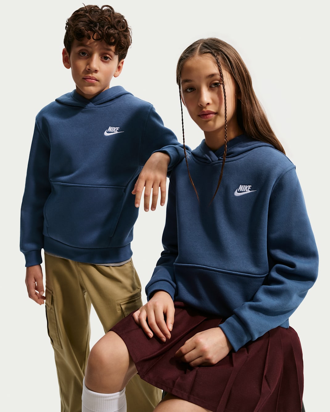 Nike Sportswear Club Fleece Hoodie voor kids - Mystic Navy/Wit