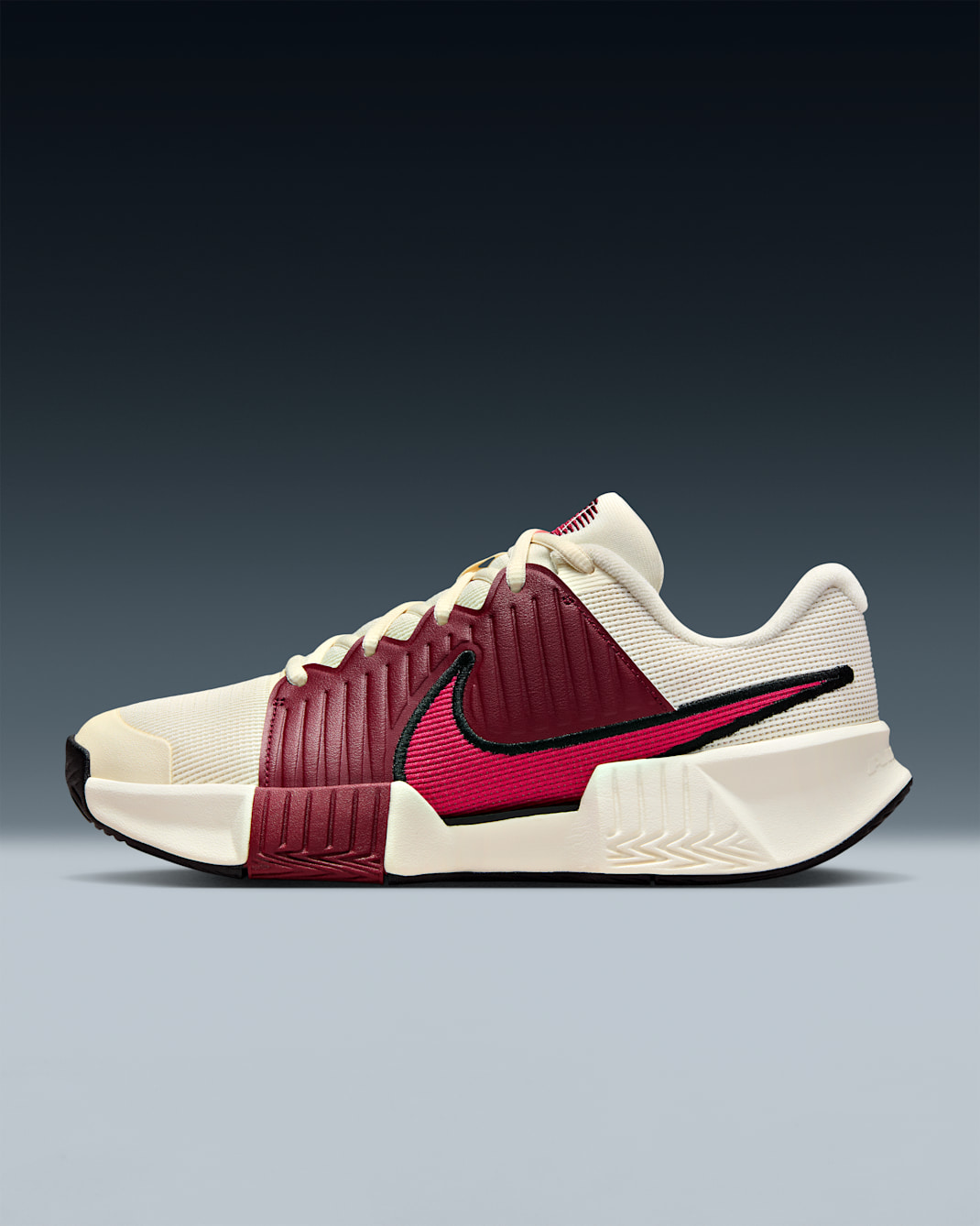 Nike GP Challenge Pro Sert Kort Kadın Tenis Ayakkabısı - Pale Ivory/Sail/Team Red/Rush Pink