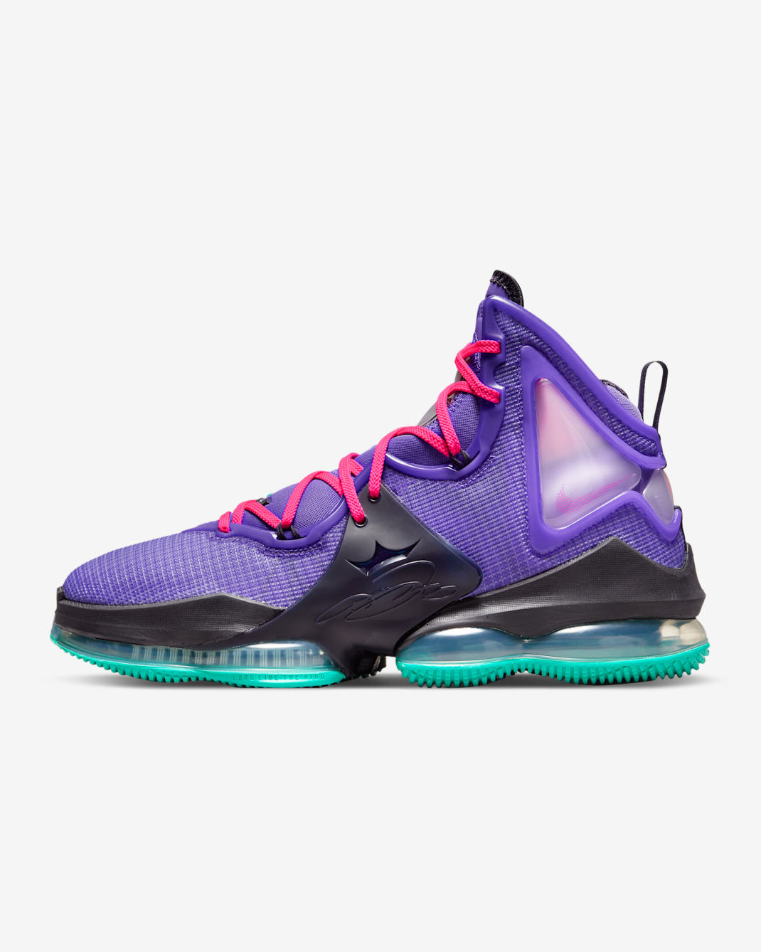 LeBron 19 Basketball Shoes - Wild Berry/Cave Purple/Clear Emerald/Hyper Pink