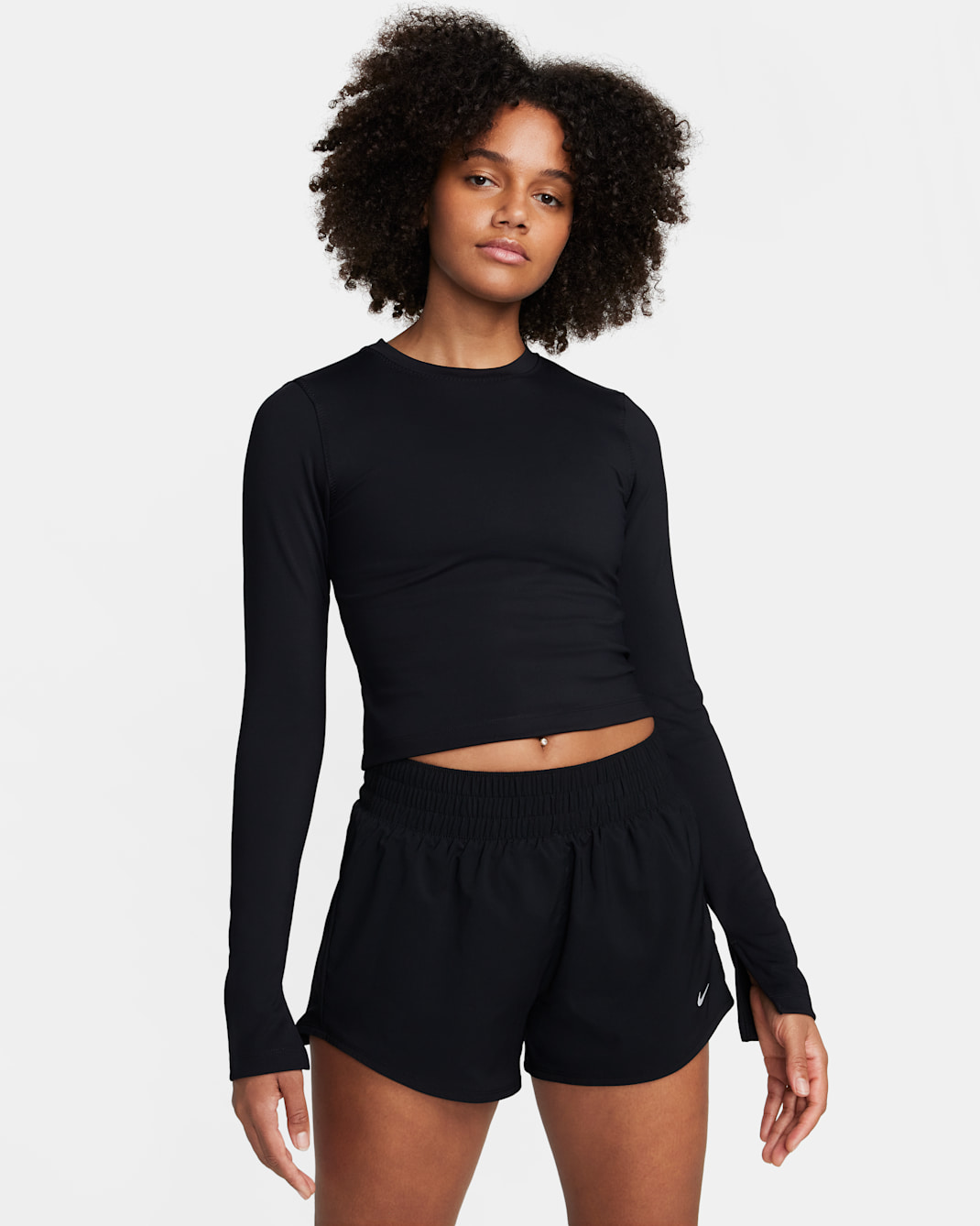 Nike One Fitted Women's Dri-FIT Long-Sleeve Top - Black/Black/Black