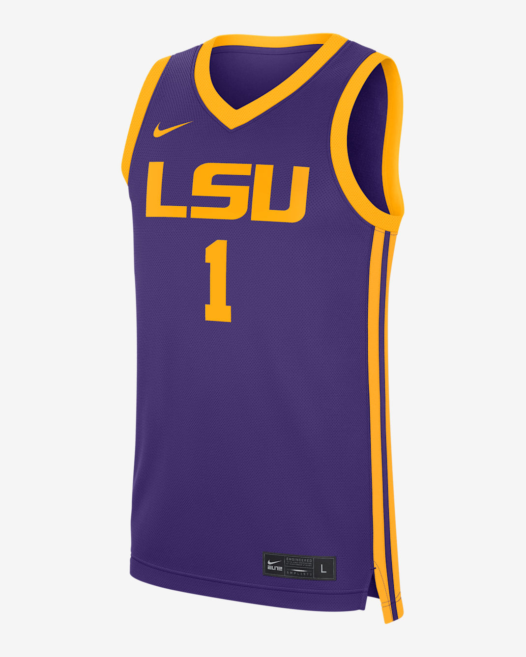 Jersey de básquetbol universitario Nike para hombre LSU Tigers Replica - Morado cancha