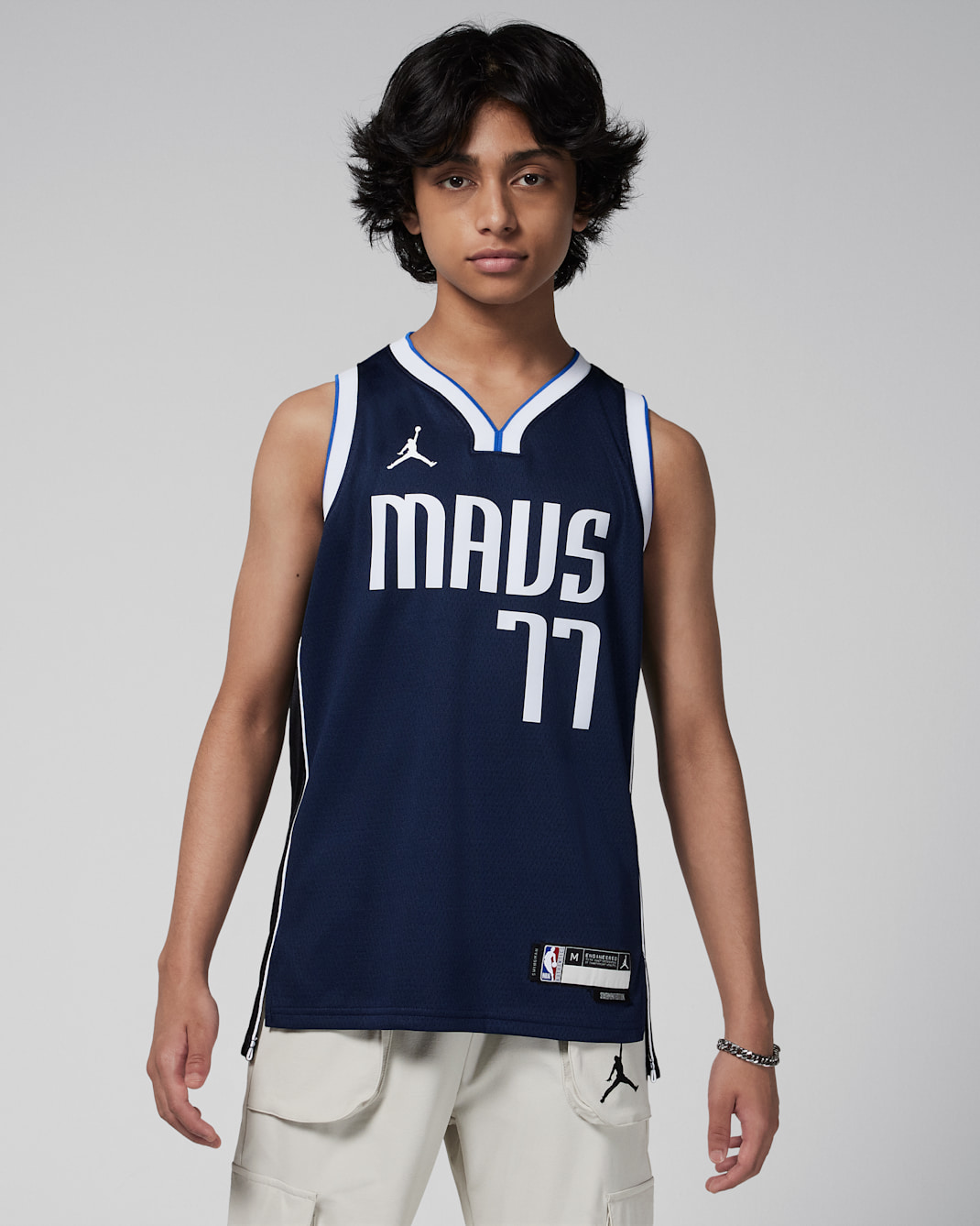Dallas Mavericks Statement Edition Nike Dri-FIT Swingman Trikot für ältere Kinder - College Navy
