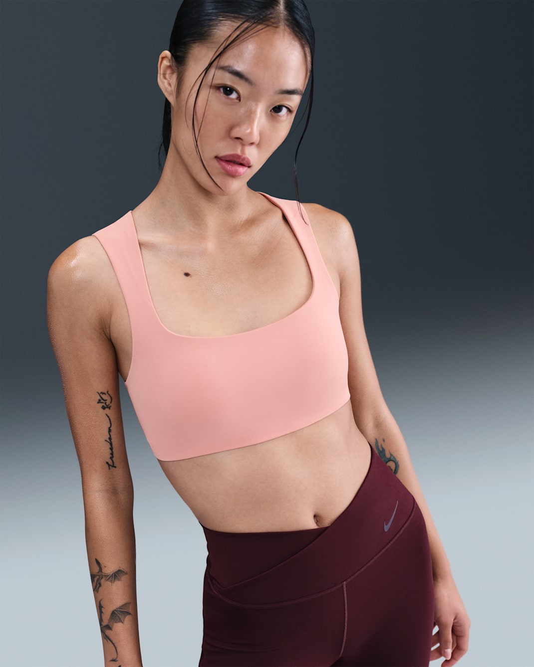 Nike Zenvy Women's Light-Support Lightly Lined Sports Bra - Rust Pink/White