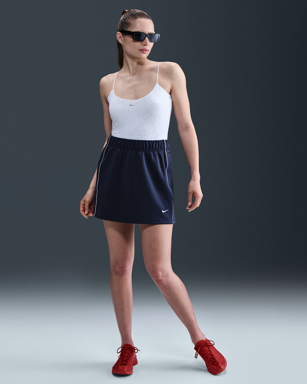 Jupe en maille Nike Sportswear Windrunner pour femme - Midnight Navy/Sail/Sail
