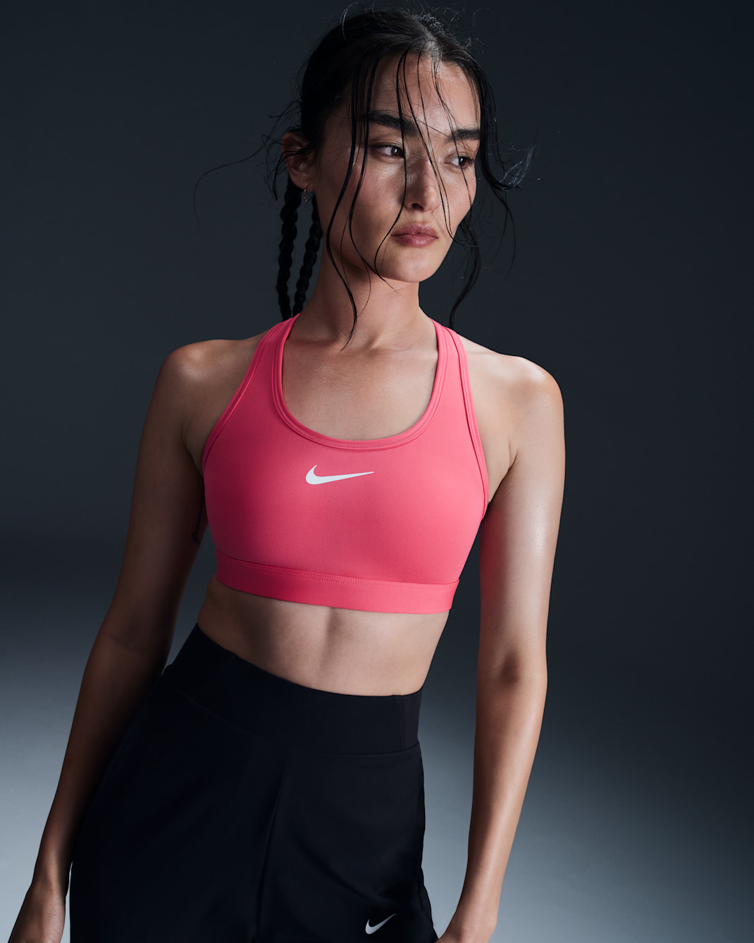 Nike Swoosh Medium-Support Women's Padded Sports Bra - Aster Pink/White