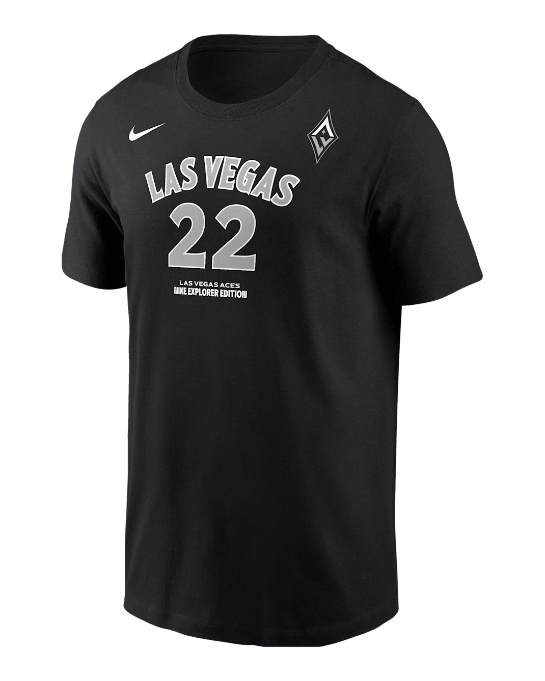 Playera Nike de la WNBA para hombre A’ja Wilson Las Vegas Aces - Negro